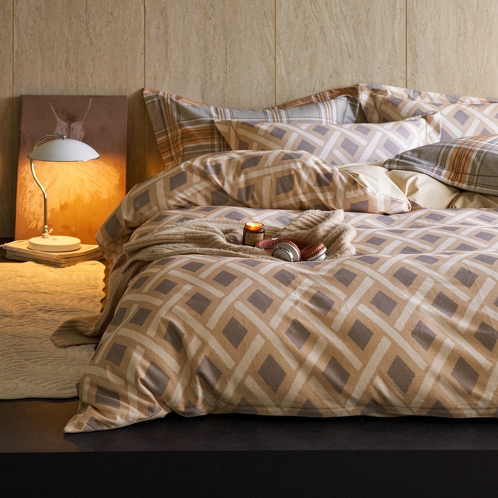 91家纺网 家纺一手货源 找家纺 时年家纺 2025新款全棉超柔磨毛印花系列四件套 里域