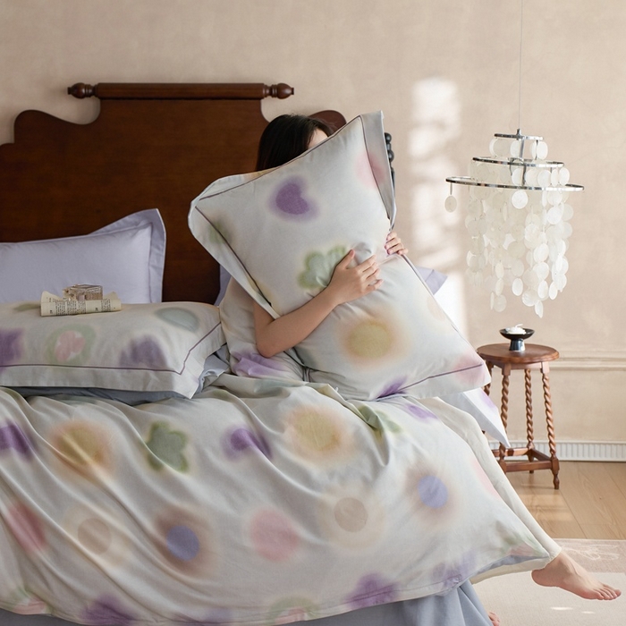 91家纺网 家纺一手货源 找家纺 时年家纺 2025新款全棉超柔磨毛印花系列四件套 觅光