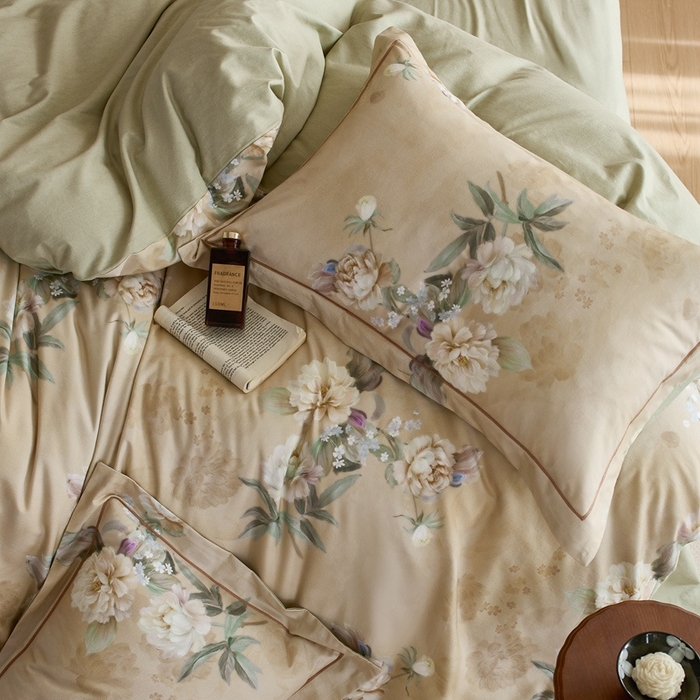 91家纺网 家纺一手货源 找家纺 时年家纺 2025新款全棉超柔磨毛印花系列四件套 朵芜