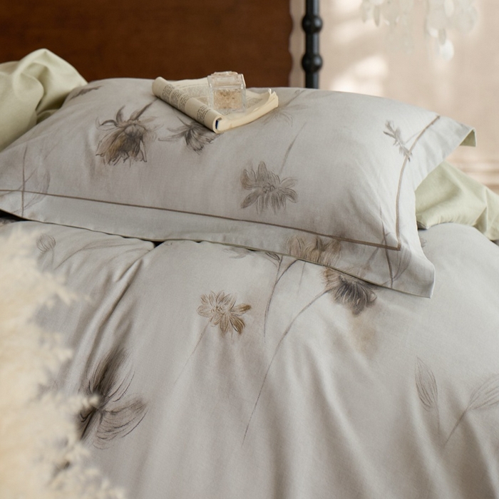 91家纺网 家纺一手货源 找家纺 时年家纺 2025新款全棉超柔磨毛印花系列四件套 汐秋集