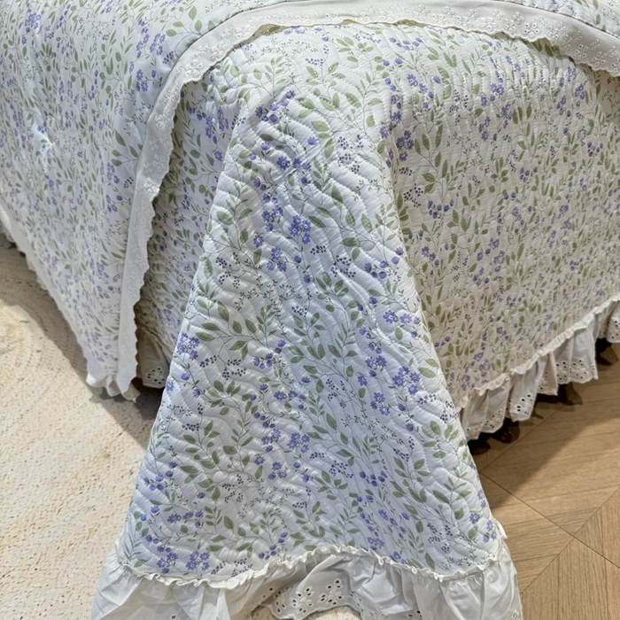 91家纺网 家纺一手货源 找家纺 奈萝家纺 2025新款全棉纯棉床盖三件套可配同款四季被同款被套 千野紫