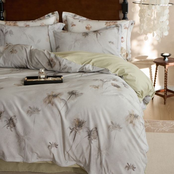 91家纺网 家纺一手货源 找家纺 时年家纺 2025新款全棉超柔磨毛印花系列四件套 汐秋集