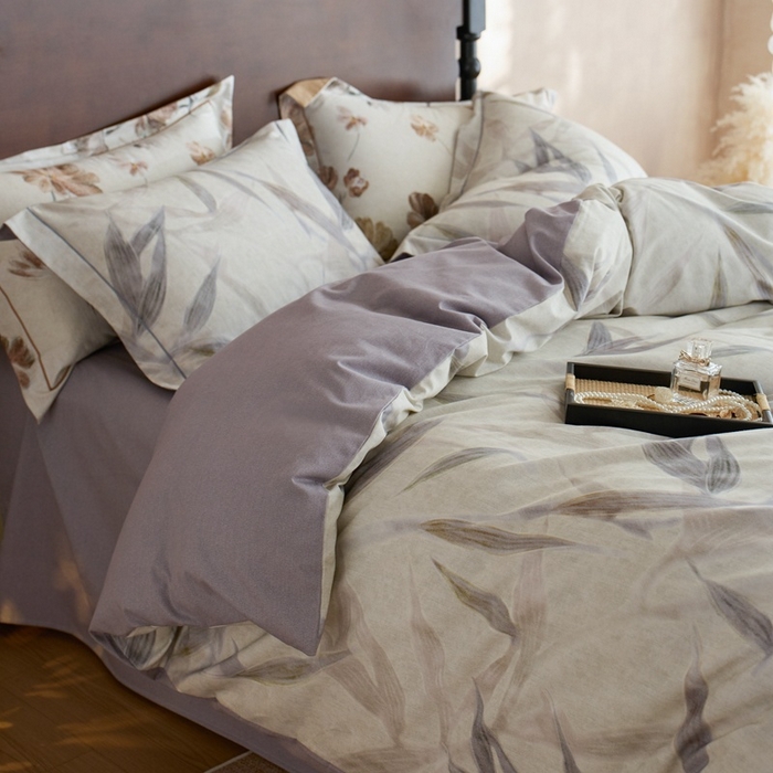 91家纺网 家纺一手货源 找家纺 时年家纺 2025新款全棉超柔磨毛印花系列四件套 清风徐来