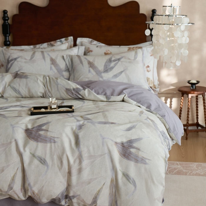 91家纺网 家纺一手货源 找家纺 时年家纺 2025新款全棉超柔磨毛印花系列四件套 清风徐来