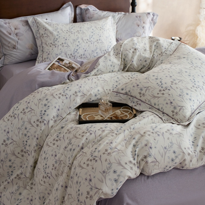 91家纺网 家纺一手货源 找家纺 时年家纺 2025新款全棉超柔磨毛印花系列四件套 樱贝