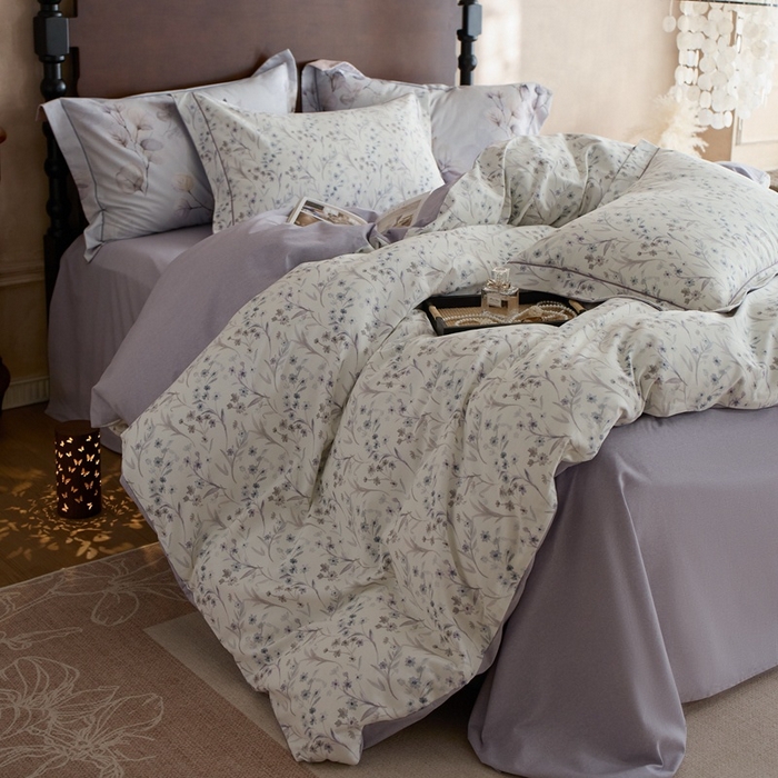 91家纺网 家纺一手货源 找家纺 时年家纺 2025新款全棉超柔磨毛印花系列四件套 樱贝