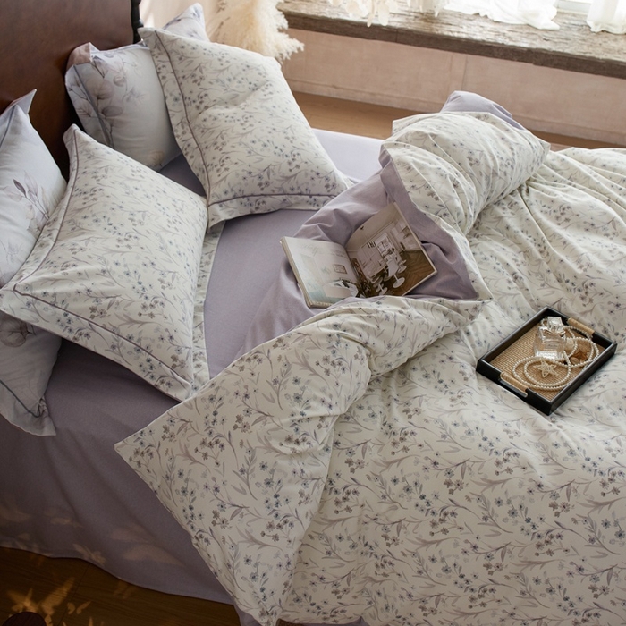 91家纺网 家纺一手货源 找家纺 时年家纺 2025新款全棉超柔磨毛印花系列四件套 樱贝