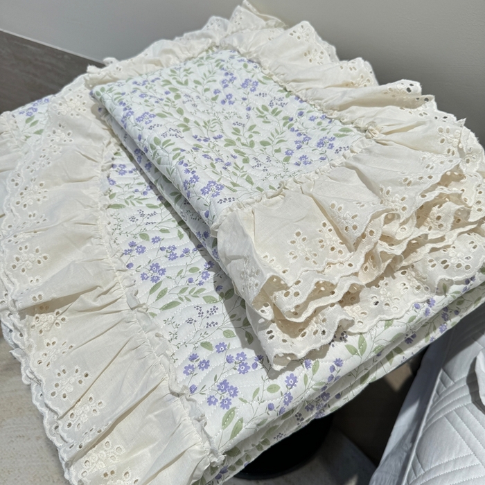 91家纺网 家纺一手货源 找家纺 奈萝家纺 2025新款全棉纯棉床盖三件套可配同款四季被同款被套 千野紫