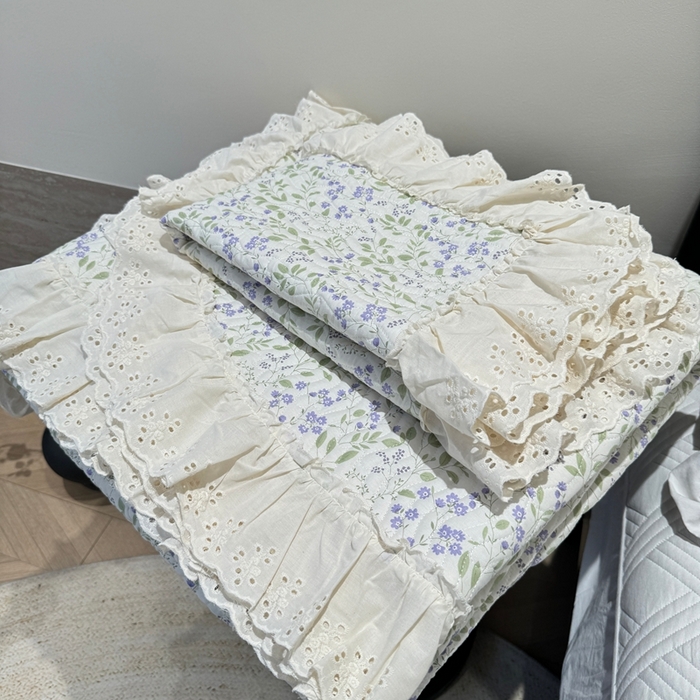 91家纺网 家纺一手货源 找家纺 奈萝家纺 2025新款全棉纯棉床盖三件套可配同款四季被同款被套 千野紫