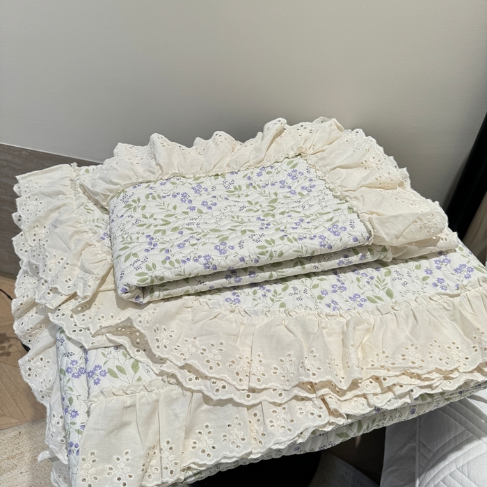 91家纺网 家纺一手货源 找家纺 奈萝家纺 2025新款全棉纯棉床盖三件套可配同款四季被同款被套 千野紫