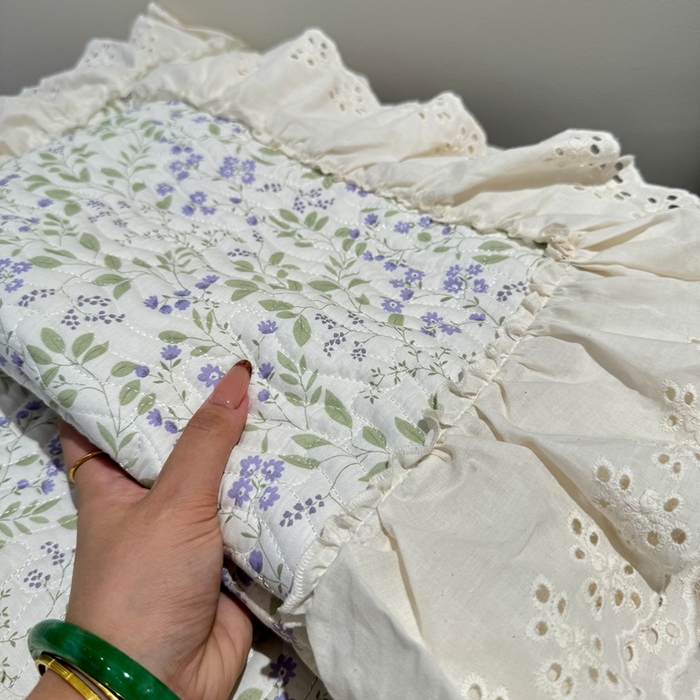 91家纺网 家纺一手货源 找家纺 奈萝家纺 2025新款全棉纯棉床盖三件套可配同款四季被同款被套 千野紫