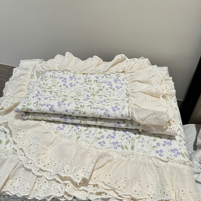 91家纺网 家纺一手货源 找家纺 奈萝家纺 2025新款全棉纯棉床盖三件套可配同款四季被同款被套 千野紫