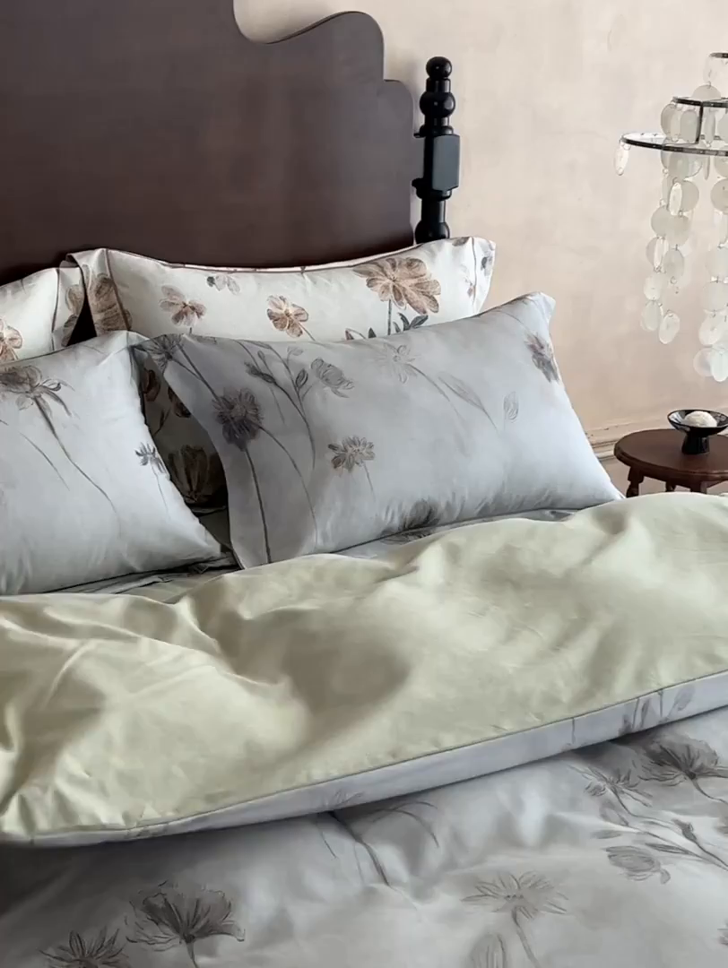 91家纺网 家纺一手货源 找家纺 时年家纺 2025新款全棉超柔磨毛印花系列四件套 汐秋集