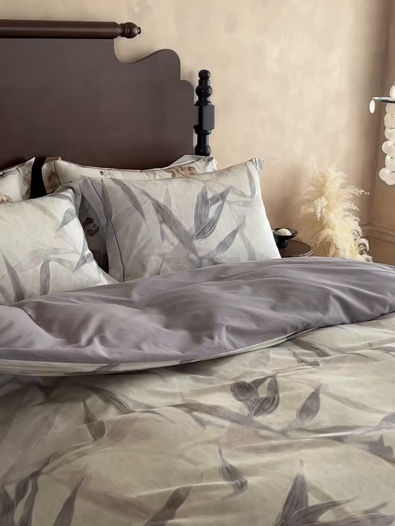 91家纺网 家纺一手货源 找家纺 时年家纺 2025新款全棉超柔磨毛印花系列四件套 清风徐来