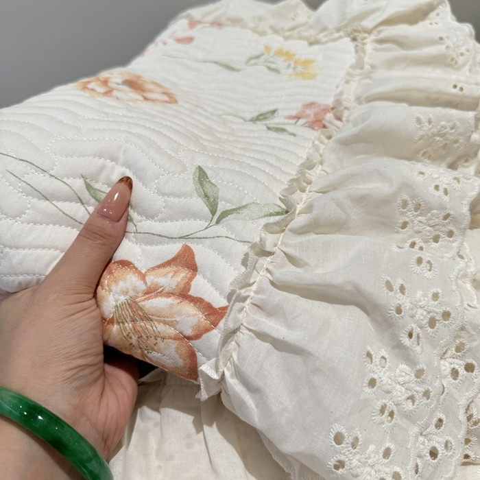 91家纺网 家纺一手货源 找家纺 奈萝家纺 2025新款全棉纯棉床盖三件套可配同款四季被同款被套 清幽粉