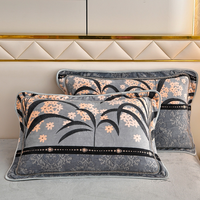 91家纺网 家纺一手货源 找家纺  妮恒美 2025新款牛奶绒印花床裙款四件套法莱绒四件套珊瑚金貂绒四件套 五谷丰登