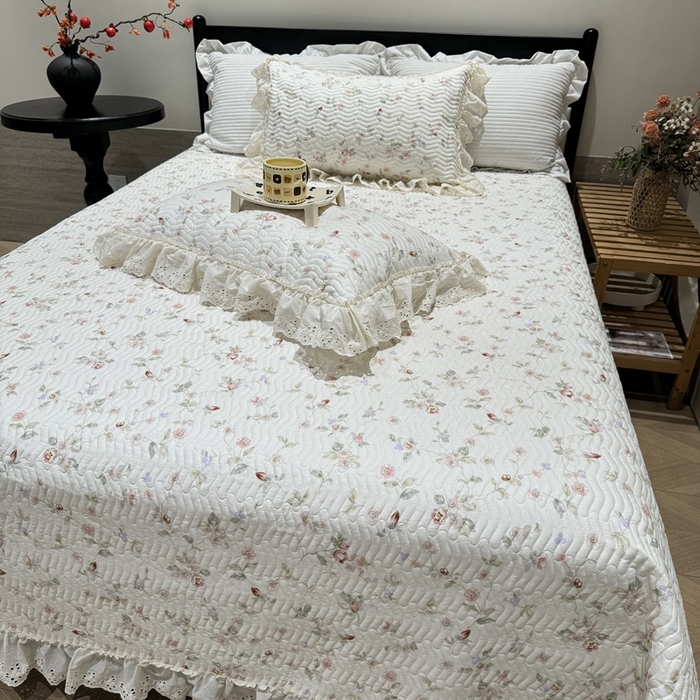 91家纺网 家纺一手货源 找家纺 奈萝家纺 2025新款全棉纯棉床盖三件套可配同款四季被同款被套 薇语梦