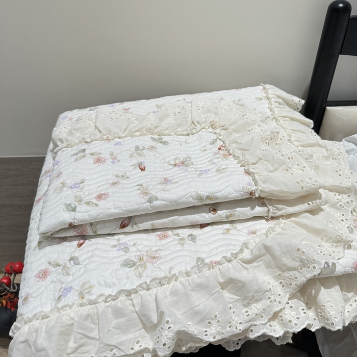 91家纺网 家纺一手货源 找家纺 奈萝家纺 2025新款全棉纯棉床盖三件套可配同款四季被同款被套 薇语梦