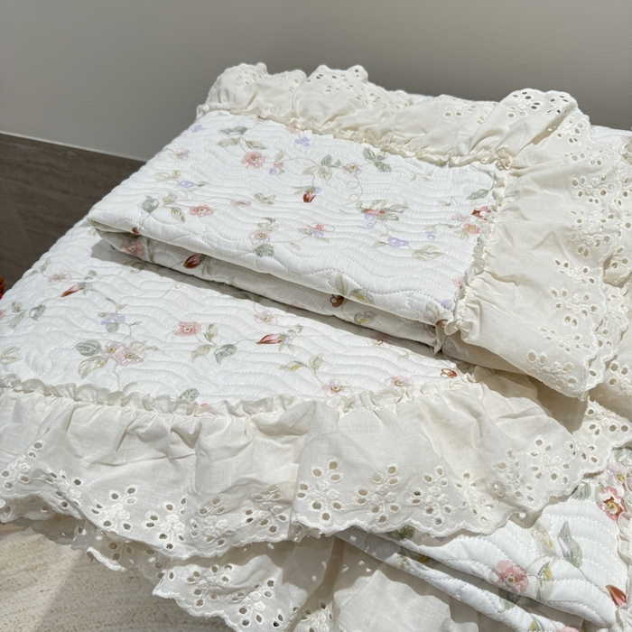 91家纺网 家纺一手货源 找家纺 奈萝家纺 2025新款全棉纯棉床盖三件套可配同款四季被同款被套 薇语梦