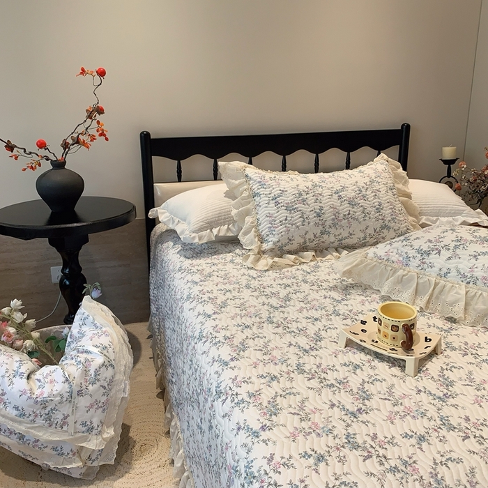 91家纺网 家纺一手货源 找家纺 奈萝家纺 2025新款全棉纯棉床盖三件套可配同款四季被同款被套 夏梦