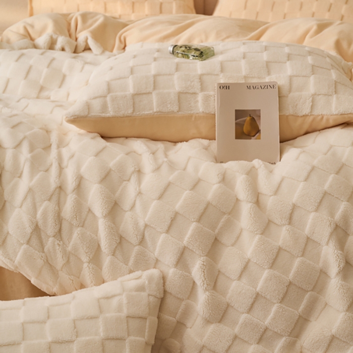 91家纺网 家纺一手货源 找家纺 （总）晨曦家纺 2025新款加厚高克重230克塔芙绒牛奶绒单被套-初暖系列