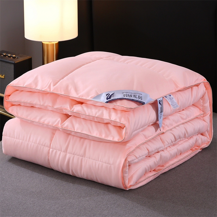 91家纺网 家纺一手货源 找家纺 好老表被业 2025新款纯色羽丝绒冬被芯加厚保暖双拼羽丝棉被子春秋被单双人直播被子被芯 玉色