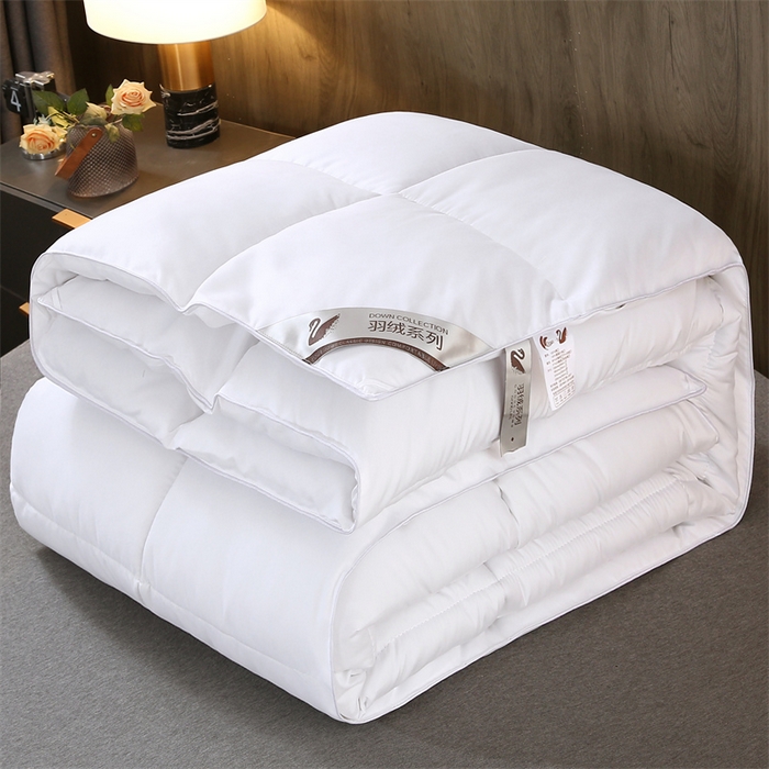 91家纺网 家纺一手货源 找家纺 好老表被业 2025新款纯色羽丝绒冬被芯加厚保暖双拼羽丝棉被子春秋被单双人直播被子被芯 白色