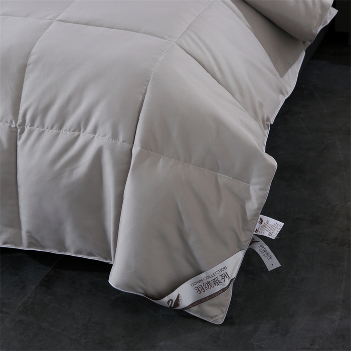 91家纺网 家纺一手货源 找家纺 好老表被业 2025新款纯色羽丝绒冬被芯加厚保暖双拼羽丝棉被子春秋被单双人直播被子被芯 灰色