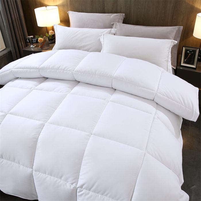 91家纺网 家纺一手货源 找家纺 好老表被业 2025新款纯色羽丝绒冬被芯加厚保暖双拼羽丝棉被子春秋被单双人直播被子被芯 白色