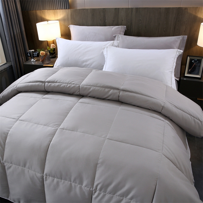 91家纺网 家纺一手货源 找家纺 好老表被业 2025新款纯色羽丝绒冬被芯加厚保暖双拼羽丝棉被子春秋被单双人直播被子被芯 灰色
