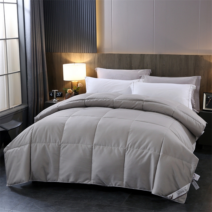 91家纺网 家纺一手货源 找家纺 好老表被业 2025新款纯色羽丝绒冬被芯加厚保暖双拼羽丝棉被子春秋被单双人直播被子被芯 灰色