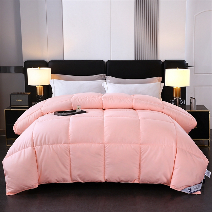 91家纺网 家纺一手货源 找家纺 好老表被业 2025新款纯色羽丝绒冬被芯加厚保暖双拼羽丝棉被子春秋被单双人直播被子被芯 玉色