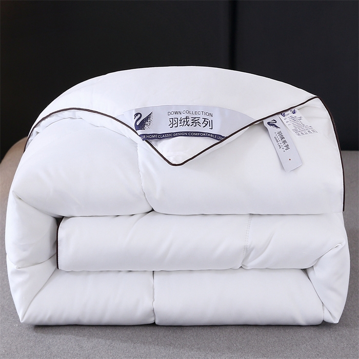 91家纺网 家纺一手货源 找家纺 好老表被业 2025新款纯色羽丝绒冬被芯加厚保暖双拼羽丝棉被子春秋被单双人直播被子被芯 白色