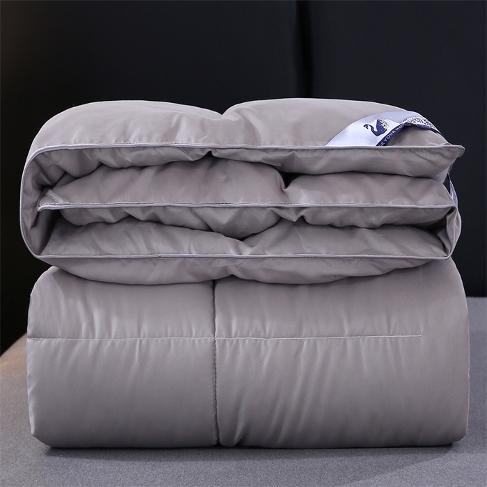91家纺网 家纺一手货源 找家纺 好老表被业 2025新款纯色羽丝绒冬被芯加厚保暖双拼羽丝棉被子春秋被单双人直播被子被芯 灰色