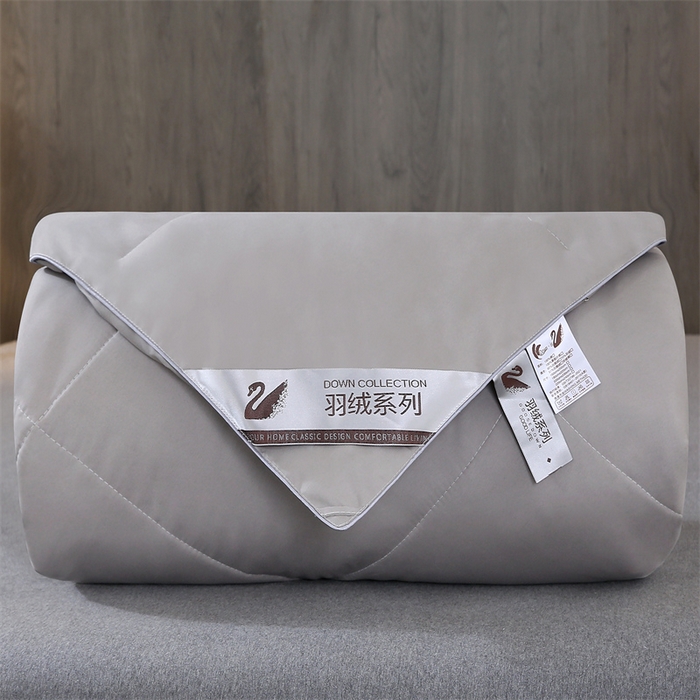 91家纺网 家纺一手货源 找家纺 好老表被业 2025新款纯色羽丝绒冬被芯加厚保暖双拼羽丝棉被子春秋被单双人直播被子被芯 灰色