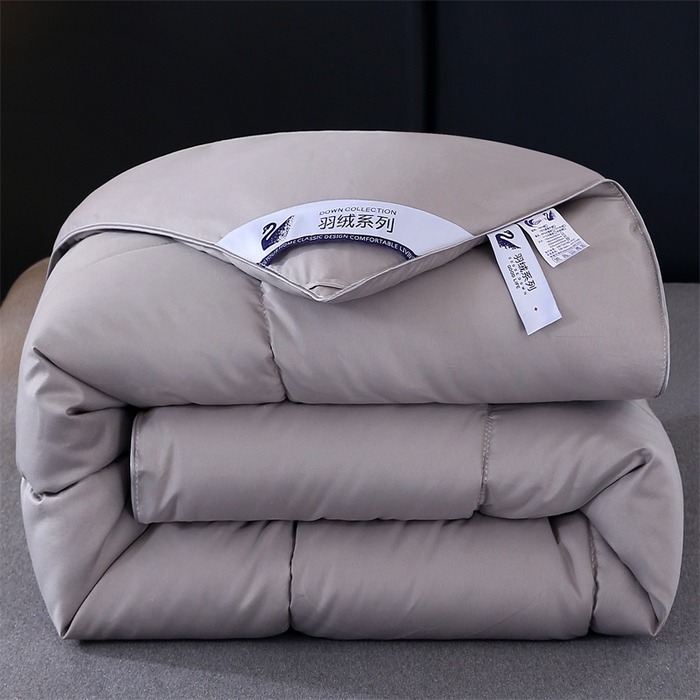 91家纺网 家纺一手货源 找家纺 好老表被业 2025新款纯色羽丝绒冬被芯加厚保暖双拼羽丝棉被子春秋被单双人直播被子被芯 灰色
