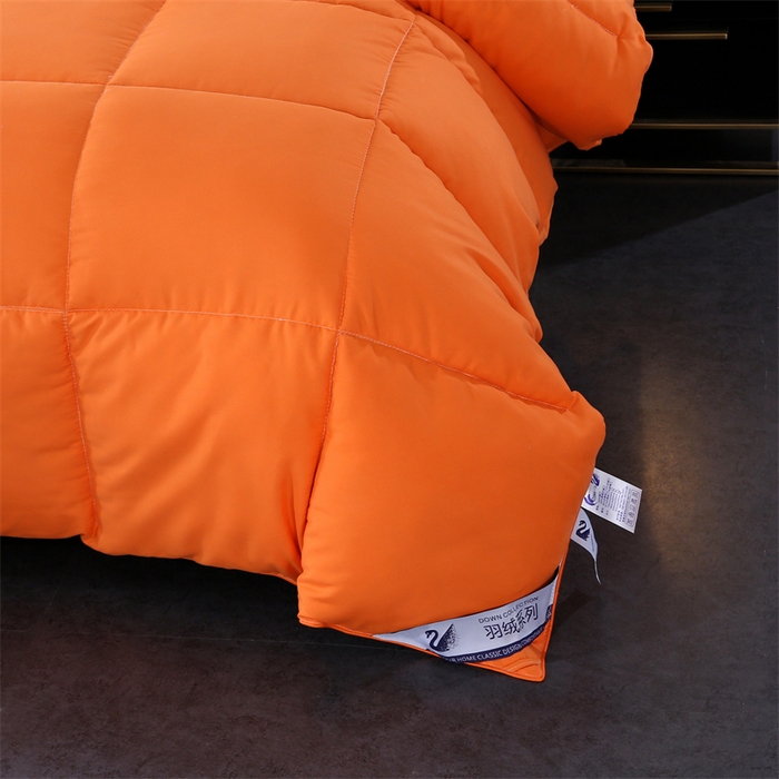 91家纺网 家纺一手货源 找家纺 好老表被业 2025新款纯色羽丝绒冬被芯加厚保暖双拼羽丝棉被子春秋被单双人直播被子被芯 橙灰色