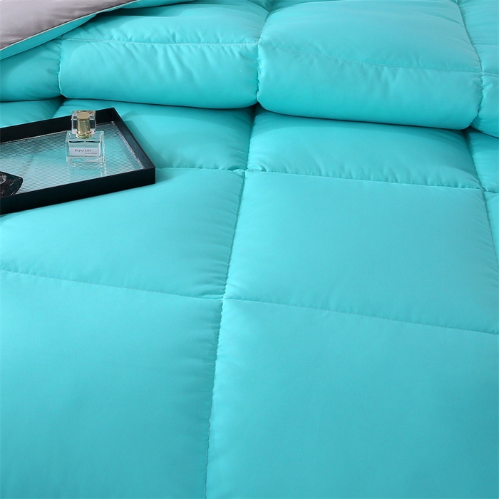 91家纺网 家纺一手货源 找家纺 好老表被业 2025新款纯色羽丝绒冬被芯加厚保暖双拼羽丝棉被子春秋被单双人直播被子被芯 深绿灰