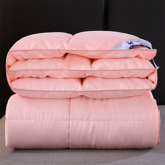 91家纺网 家纺一手货源 找家纺 好老表被业 2025新款纯色羽丝绒冬被芯加厚保暖双拼羽丝棉被子春秋被单双人直播被子被芯 玉色