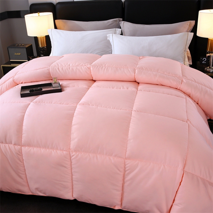 91家纺网 家纺一手货源 找家纺 好老表被业 2025新款纯色羽丝绒冬被芯加厚保暖双拼羽丝棉被子春秋被单双人直播被子被芯 玉色