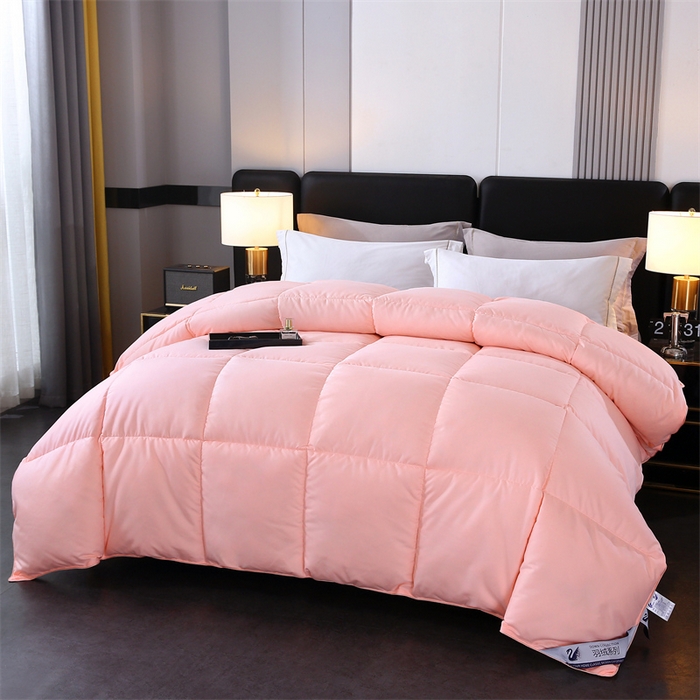 91家纺网 家纺一手货源 找家纺 好老表被业 2025新款纯色羽丝绒冬被芯加厚保暖双拼羽丝棉被子春秋被单双人直播被子被芯 玉色