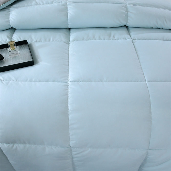 91家纺网 家纺一手货源 找家纺 好老表被业 2025新款纯色羽丝绒冬被芯加厚保暖双拼羽丝棉被子春秋被单双人直播被子被芯 浅绿灰