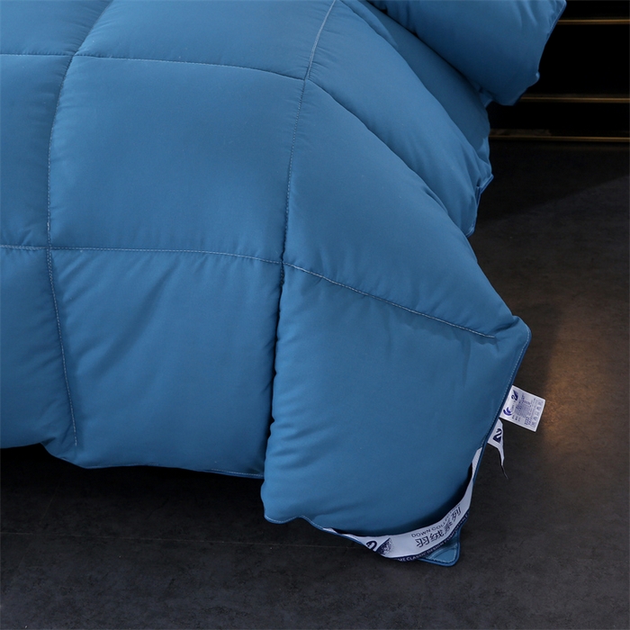 91家纺网 家纺一手货源 找家纺 好老表被业 2025新款纯色羽丝绒冬被芯加厚保暖双拼羽丝棉被子春秋被单双人直播被子被芯 蓝灰色