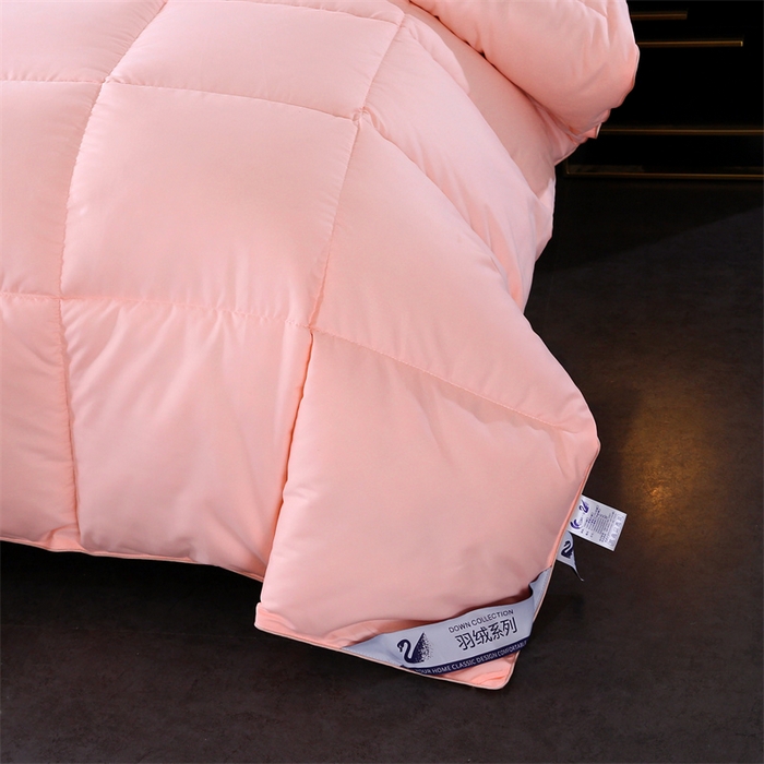 91家纺网 家纺一手货源 找家纺 好老表被业 2025新款纯色羽丝绒冬被芯加厚保暖双拼羽丝棉被子春秋被单双人直播被子被芯 玉色