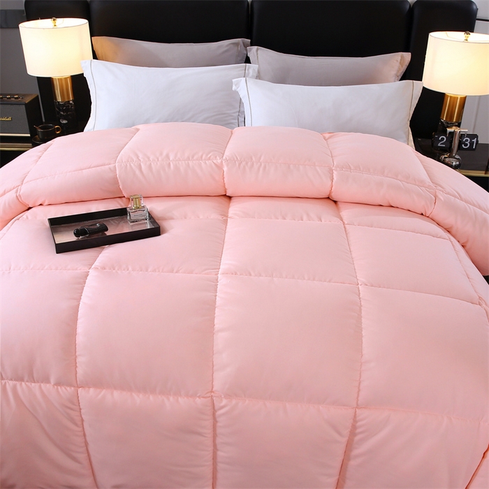 91家纺网 家纺一手货源 找家纺 好老表被业 2025新款纯色羽丝绒冬被芯加厚保暖双拼羽丝棉被子春秋被单双人直播被子被芯 玉色