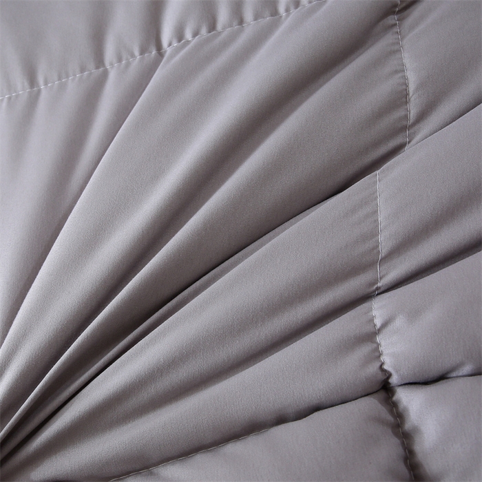 91家纺网 家纺一手货源 找家纺 好老表被业 2025新款纯色羽丝绒冬被芯加厚保暖双拼羽丝棉被子春秋被单双人直播被子被芯 灰米色