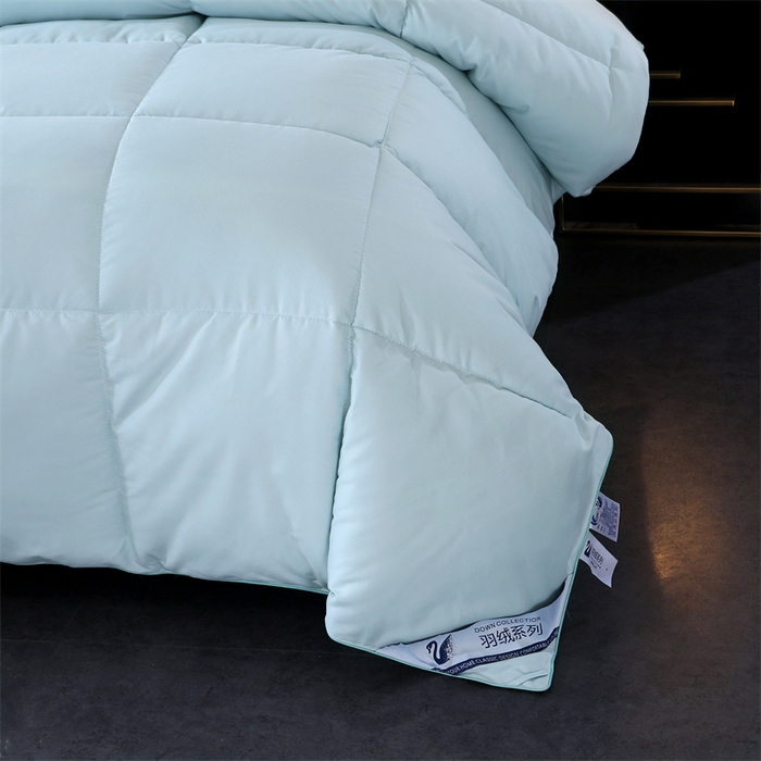 91家纺网 家纺一手货源 找家纺 好老表被业 2025新款纯色羽丝绒冬被芯加厚保暖双拼羽丝棉被子春秋被单双人直播被子被芯 浅绿灰