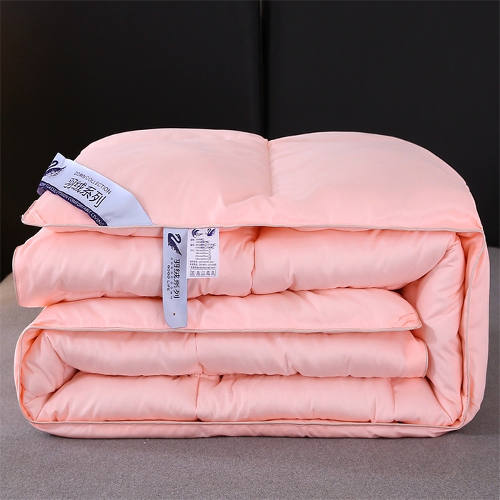 91家纺网 家纺一手货源 找家纺 好老表被业 2025新款纯色羽丝绒冬被芯加厚保暖双拼羽丝棉被子春秋被单双人直播被子被芯 玉色