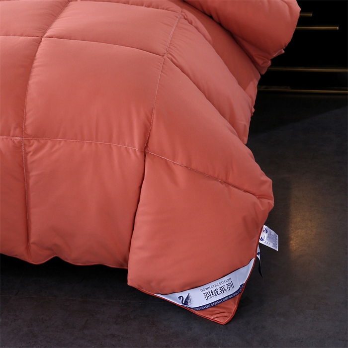 91家纺网 家纺一手货源 找家纺 好老表被业 2025新款纯色羽丝绒冬被芯加厚保暖双拼羽丝棉被子春秋被单双人直播被子被芯 酒红灰
