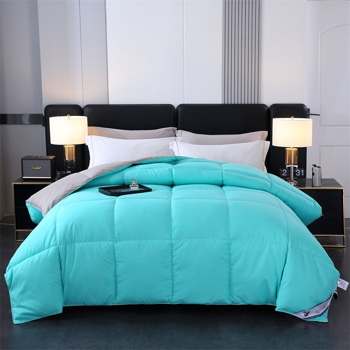 91家纺网 家纺一手货源 找家纺 好老表被业 2025新款纯色羽丝绒冬被芯加厚保暖双拼羽丝棉被子春秋被单双人直播被子被芯 深绿灰